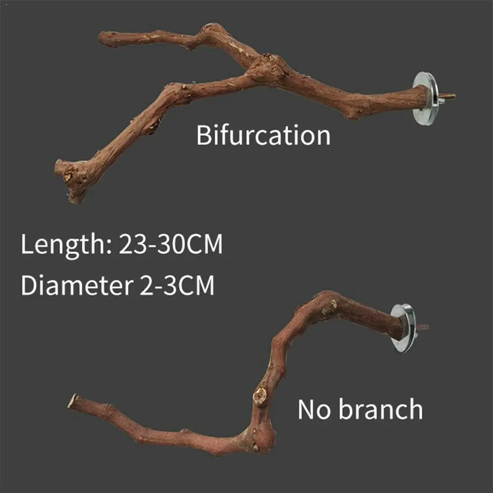 Cage Perches Pet Budgie Wood Parrot Bird Stand Tree Branch Hanging Toys