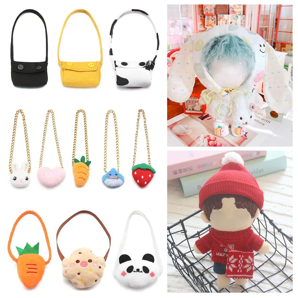 20CM Miniature Crossbody Messenger Bag Cartoon Animal Panda Carrot Doll Bags Dolls Accessories Changing Dressing Game Toys