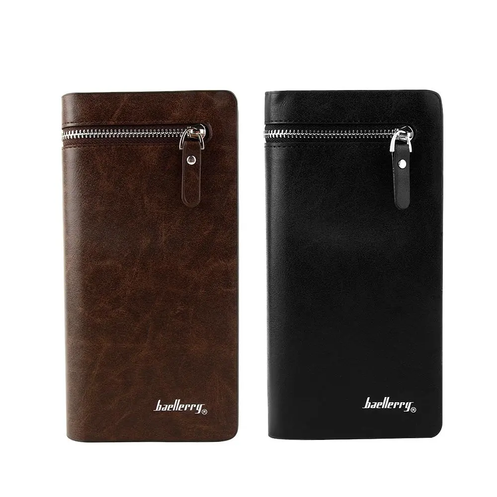 Fashion Leather Wallet Checkbook Card Holder Bag Men's Bifold Business Bag Coin Bag Purse