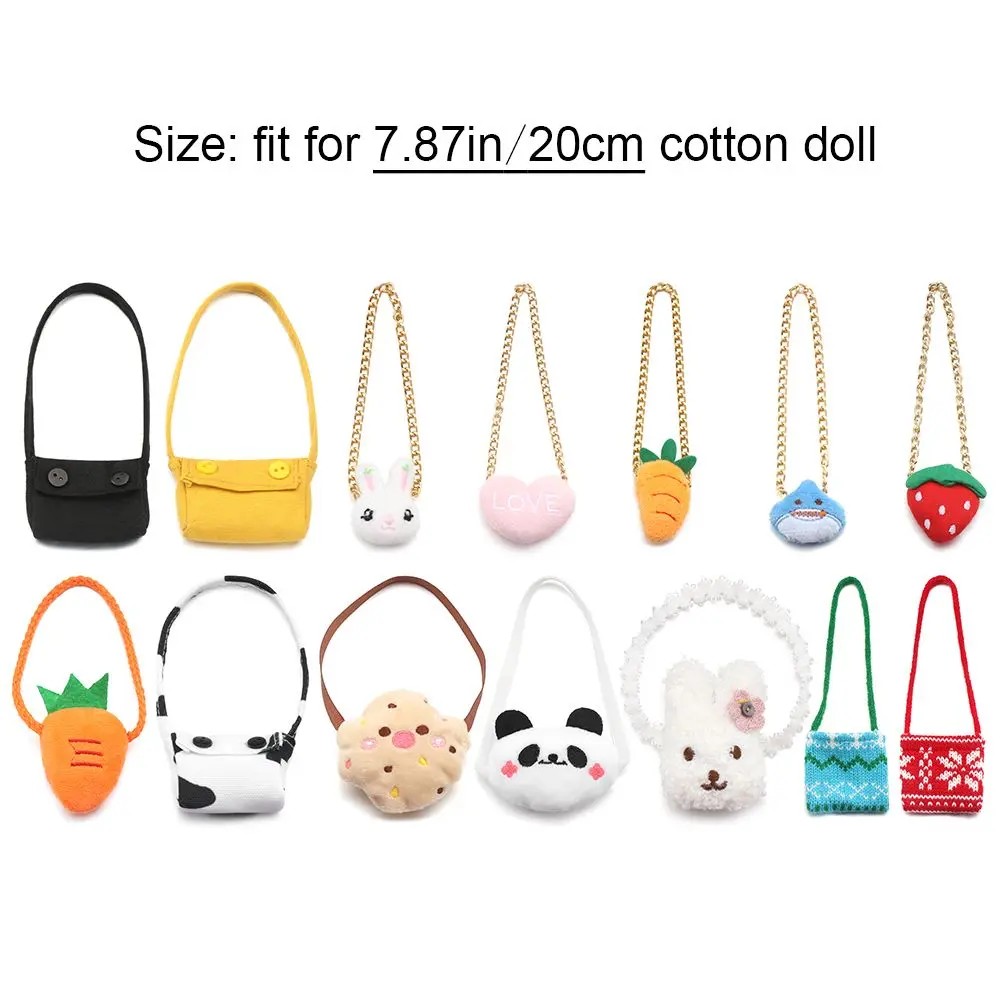 20CM Miniature Crossbody Messenger Bag Cartoon Animal Panda Carrot Doll Bags Dolls Accessories Changing Dressing Game Toys