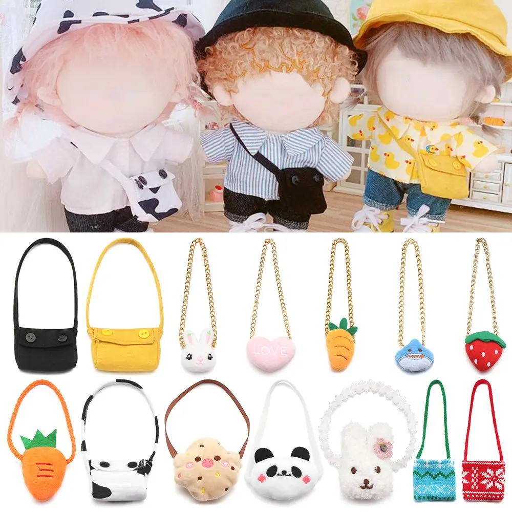 20CM Miniature Crossbody Messenger Bag Cartoon Animal Panda Carrot Doll Bags Dolls Accessories Changing Dressing Game Toys