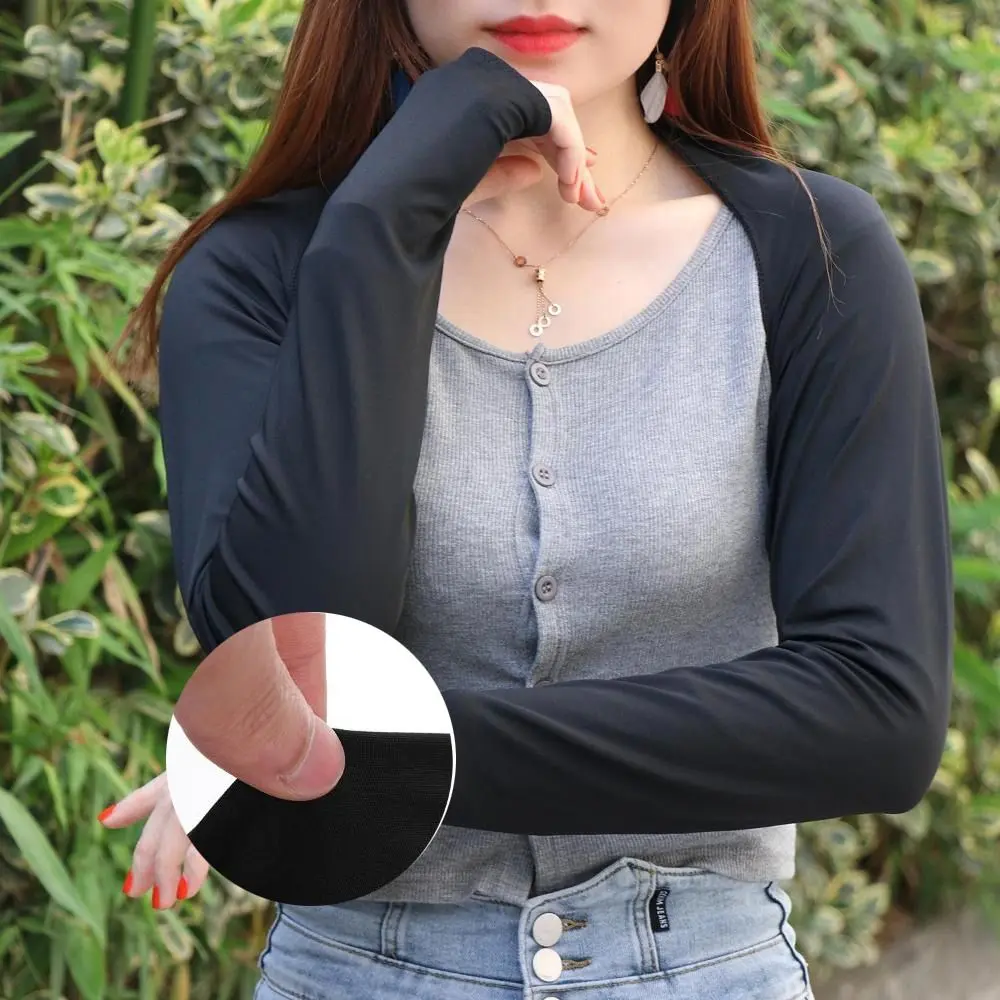 Women Muslim Long Shoulder Sleeves Shawl Arm Cover Undershirt Bodysuit Shrug Crop Top Modal Islamic Hijab Accessories