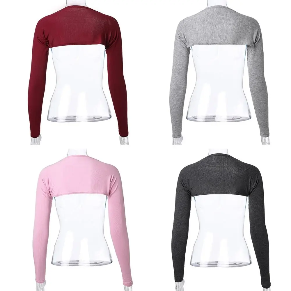 Women Muslim Long Shoulder Sleeves Shawl Arm Cover Undershirt Bodysuit Shrug Crop Top Modal Islamic Hijab Accessories