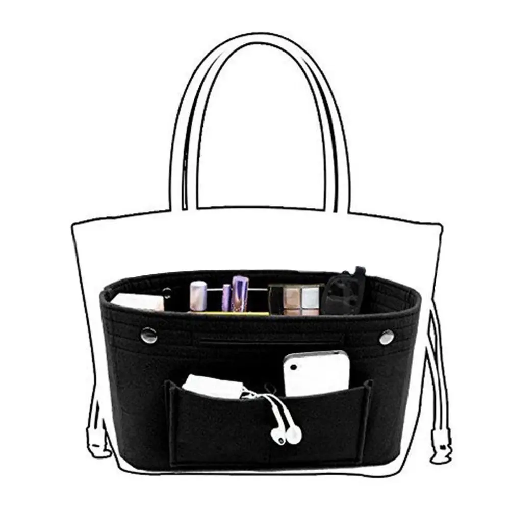 Insert Liner Purse Organiser Pouch Women's Organizer Handbag Felt Travel Bag Organizer