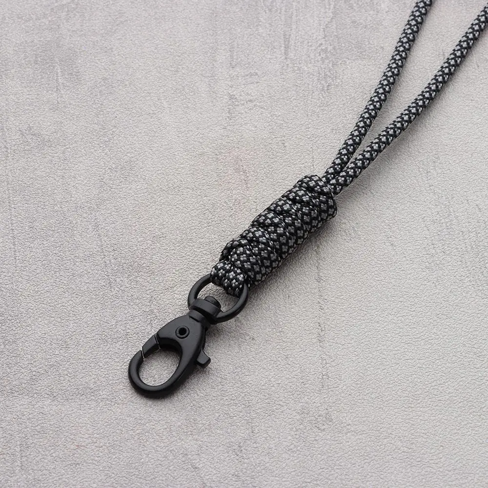 Paracord Keychain Lanyard Neck Hanging Rope Rotatable Buckle High Strength Parachute Cord Emergency Survival Backpack Key Ring