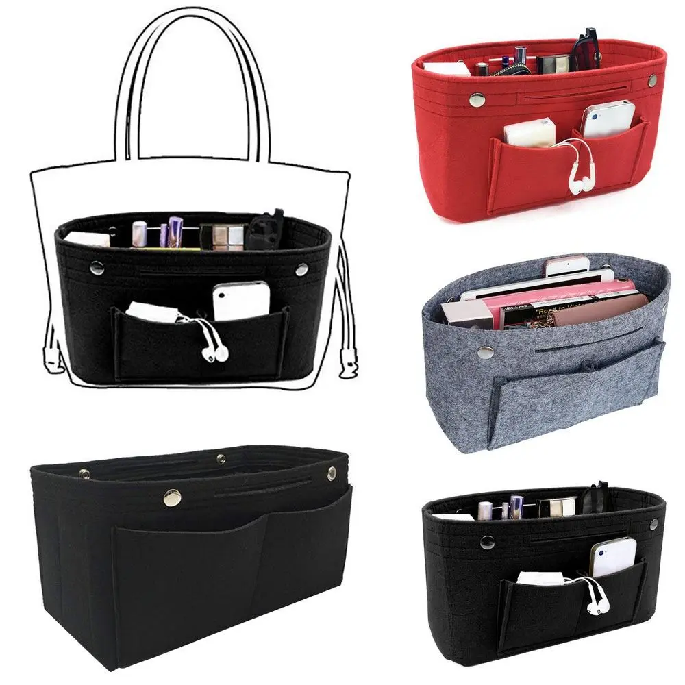 Insert Liner Purse Organiser Pouch Women's Organizer Handbag Felt Travel Bag Organizer