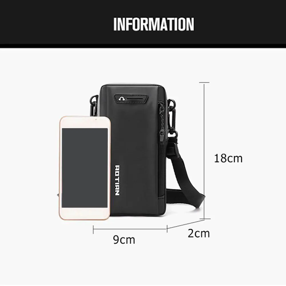 Travel Purse Waterproof Belt Zipper Slim Phone Bag Mini Waist Pack Men's Casual Bag Sport Fanny Pack Phone Pocket