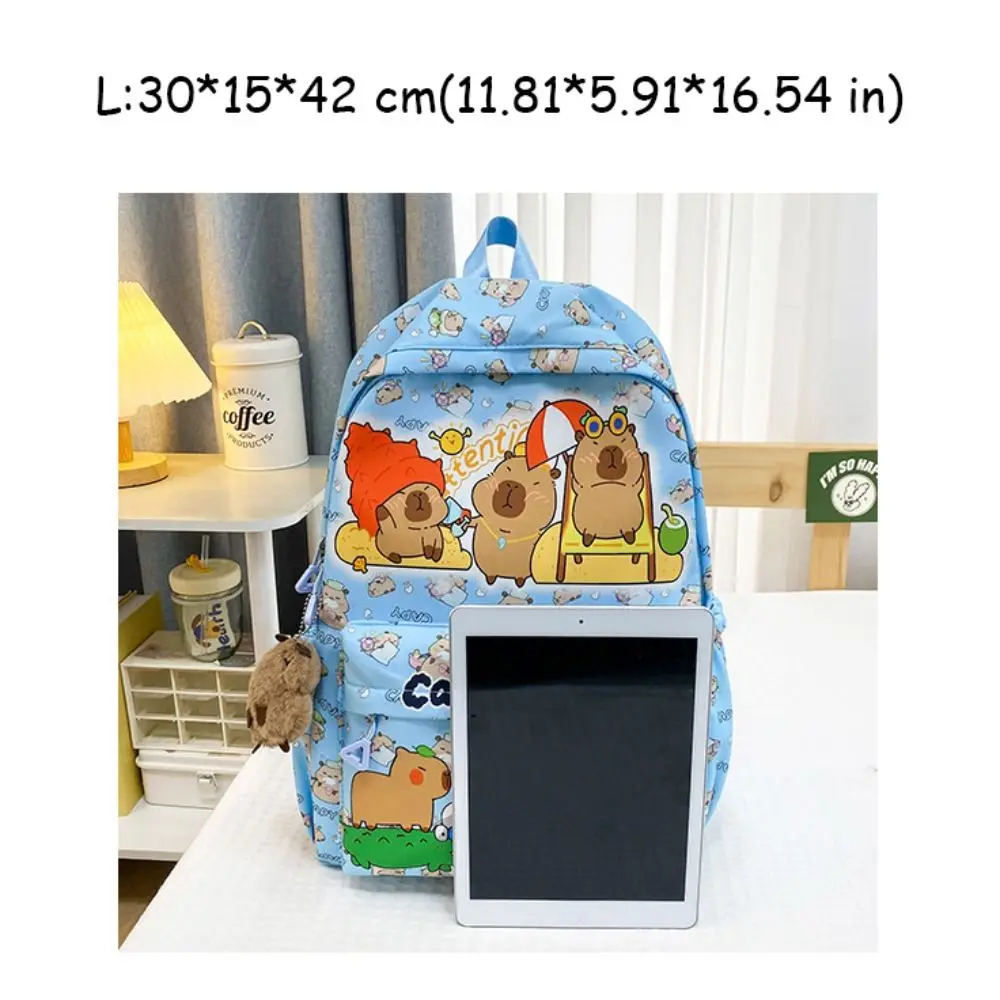Breathable Cartoon Student Schoolbag Large Capacity Capybara Backpack Nylon Ultra-light Book Bag