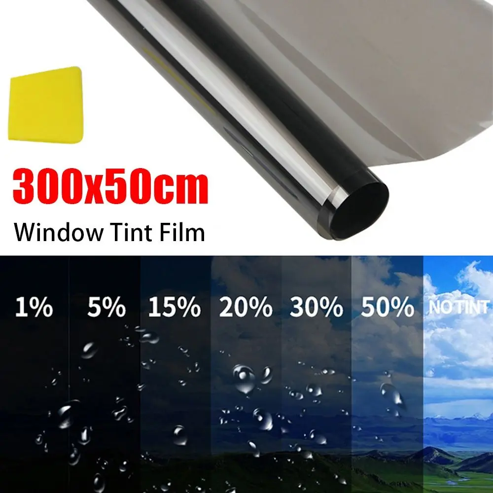 1Roll Car Window Tint Film Glass Sticker VLT 1%-50% Sun Shade Window Tinting Solar UV Protection Foils Sticker Films