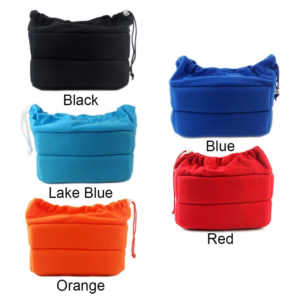 Partition Padded Bag Camera Insert Bag Velvet Shockproof Protection Camera Lens Case Soft Bag for Canon Nikon So ny DSLR Cameras