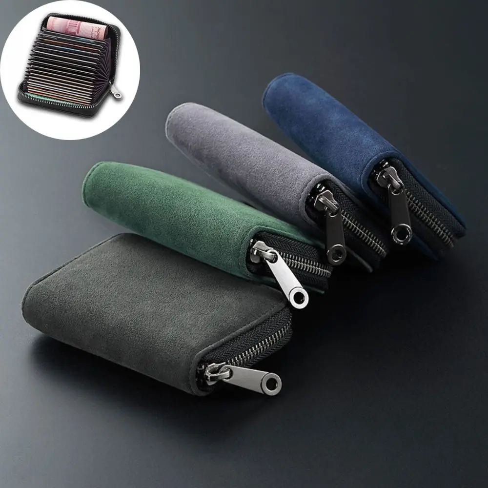 Anti Demagnetization Wallets Card Bag 11 Cards Slot Credit Card Holder Zipper Card Wallet for Men Cards Cover