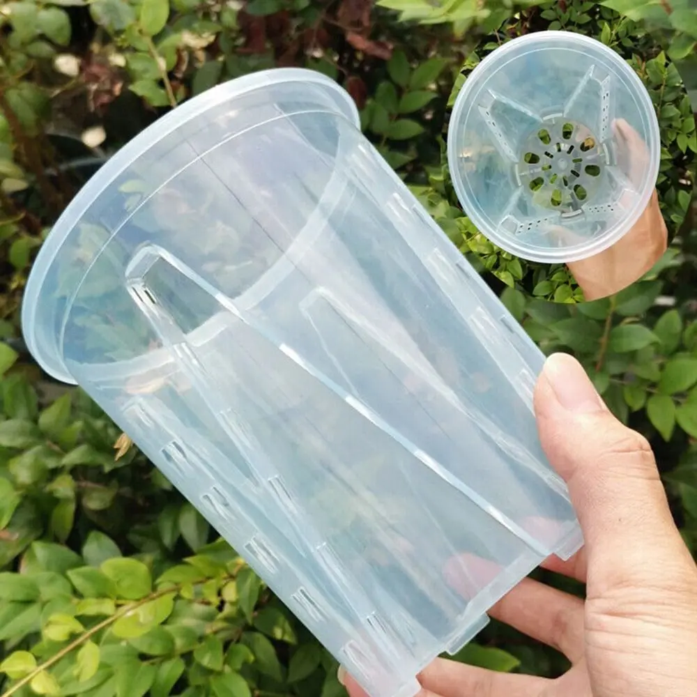 Clear Plastic Plant Container Orchid Pots With Holes Transparent Flower Pot Succulents Plant Succulent Box