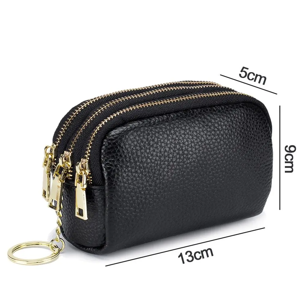 Genuine Leather Mini Pocket Zipper Small Money Bag Female Wallet Women Wallet Purse Short Card Coin Key Holder Change Pouch