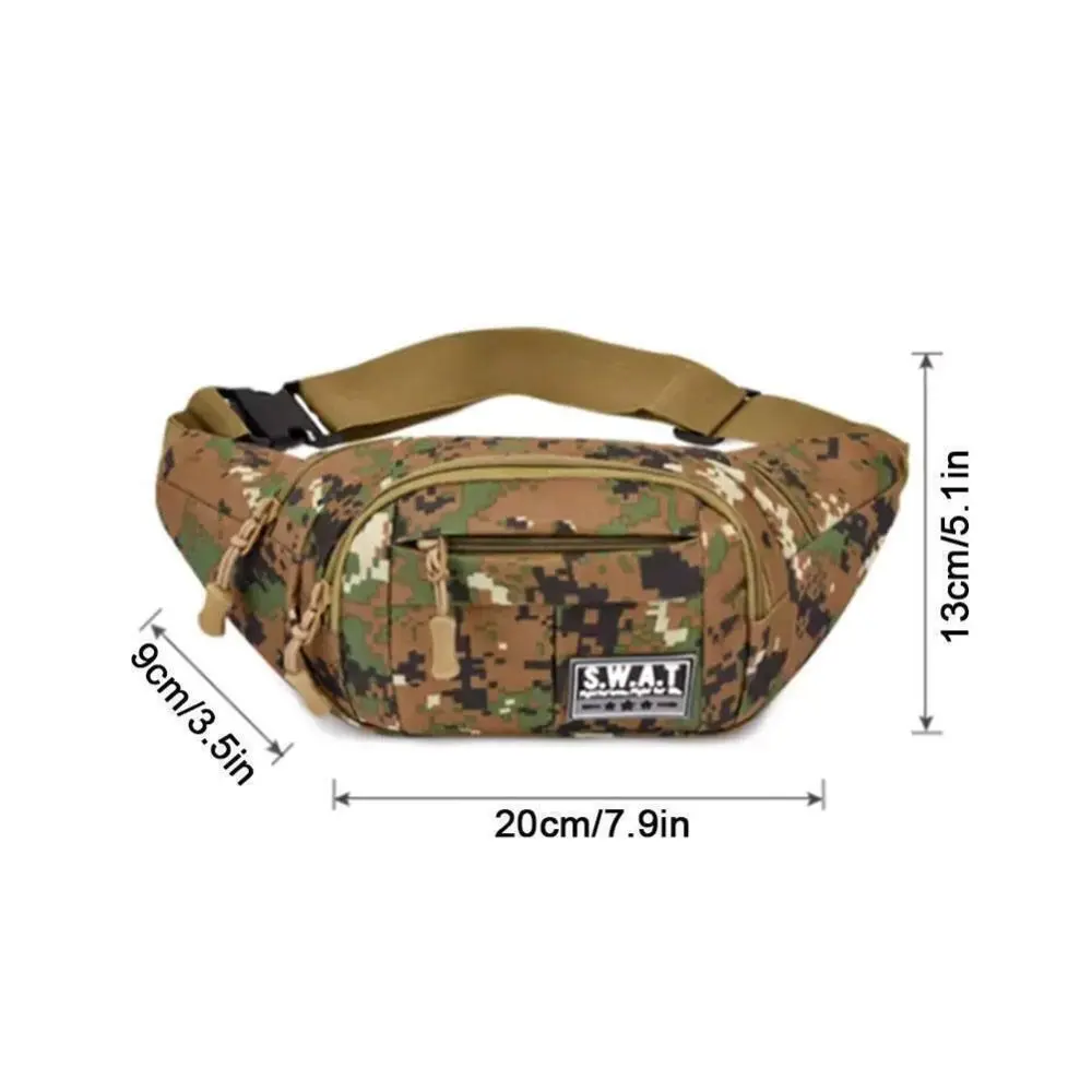 Large Capacity Outdoor Waist Bag Multi-layer Sling Bag New Nylon Waterproof Camouflage Fanny Pack