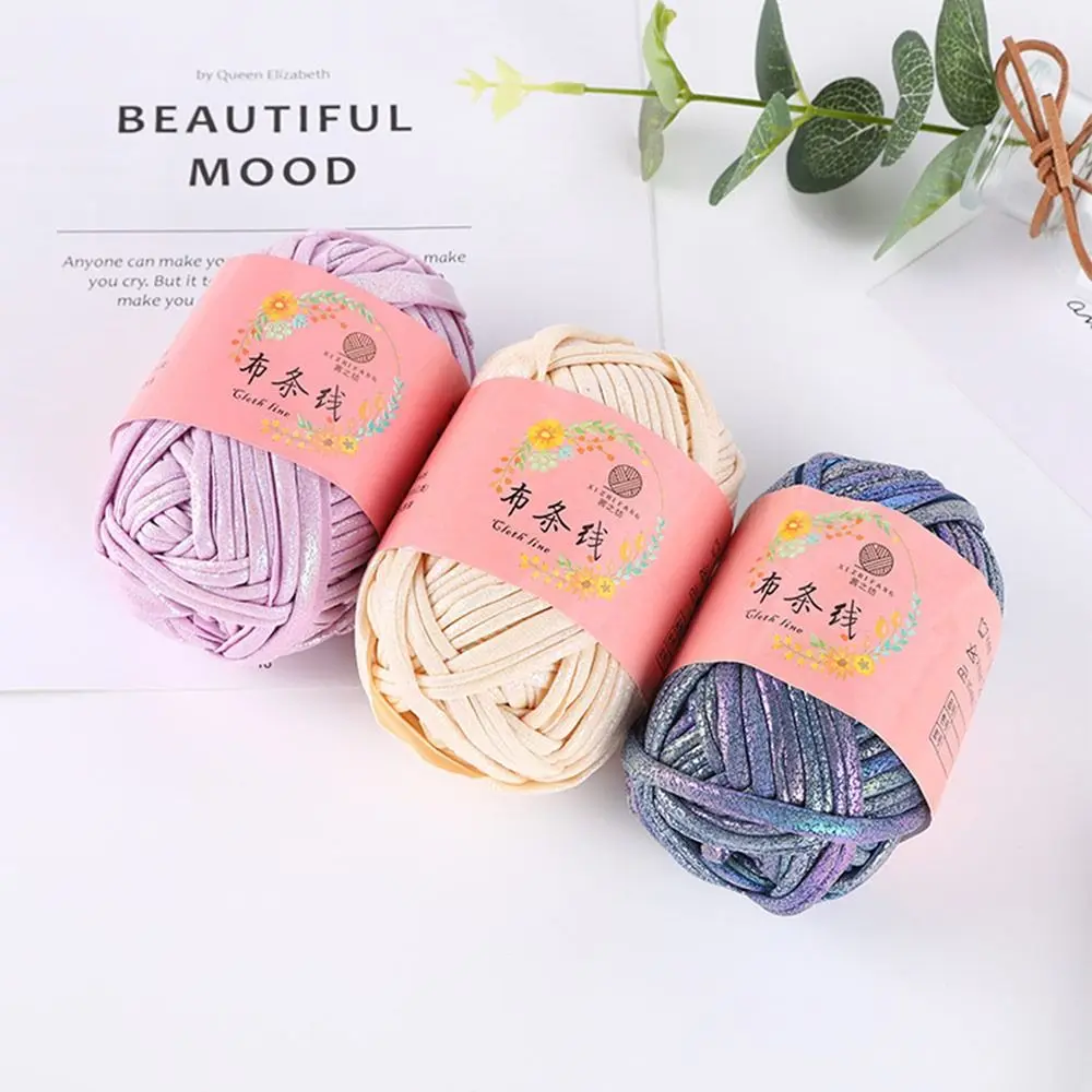 100g DIY Hand Knitting Yarn Ball Imitation Leather Shiny Crochet Yarn For Bag Blanket Cushion T-Shirt