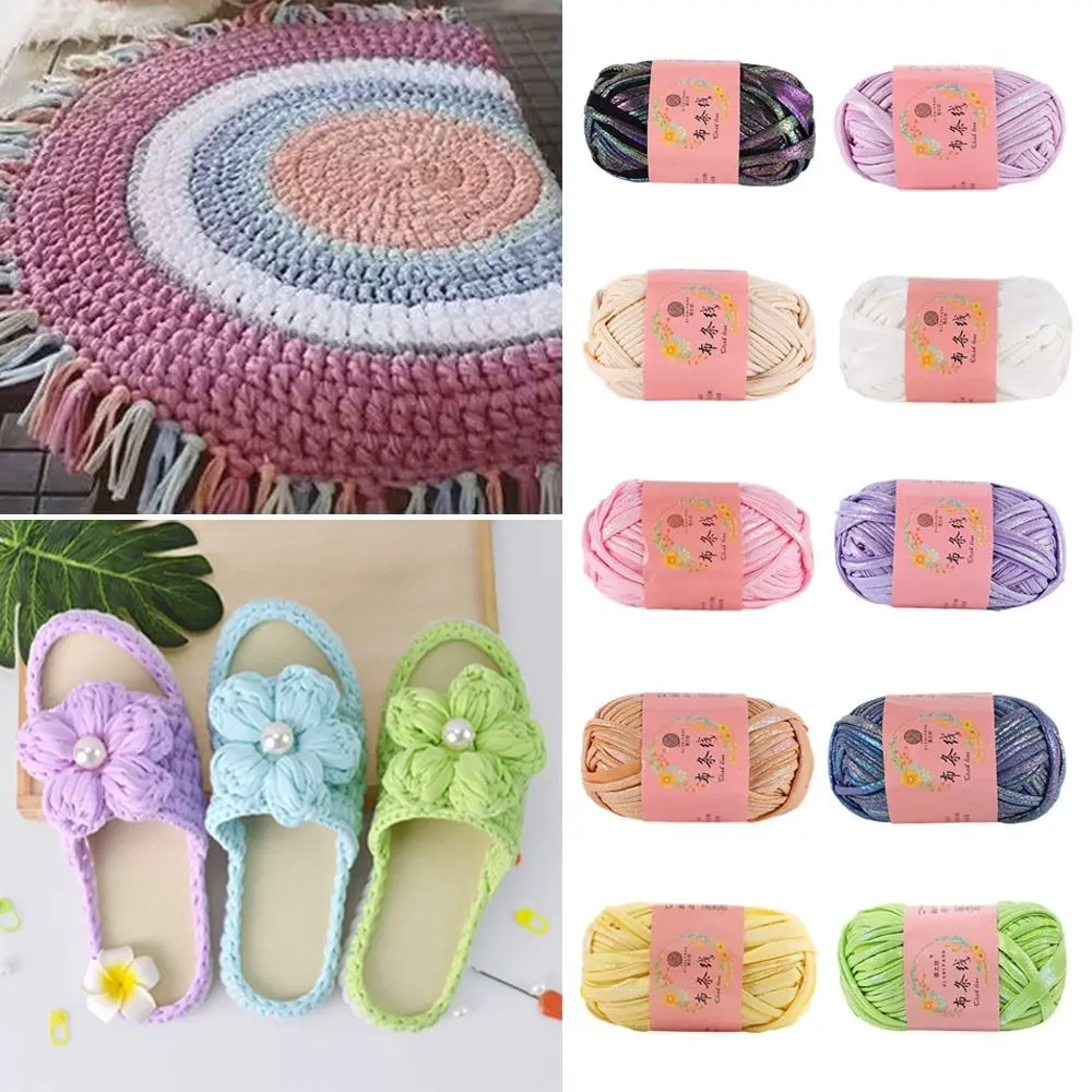 100g DIY Hand Knitting Yarn Ball Imitation Leather Shiny Crochet Yarn For Bag Blanket Cushion T-Shirt