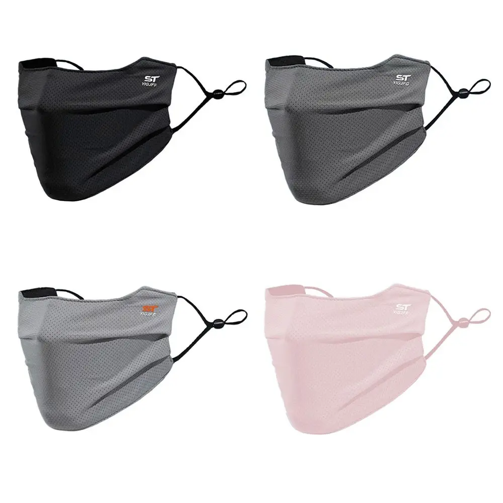 Reusable Sun Protection Face Mask UV Face Shield Washable Breathable Ice Silk Face Cover for Motorcycle Running Riding Exercise