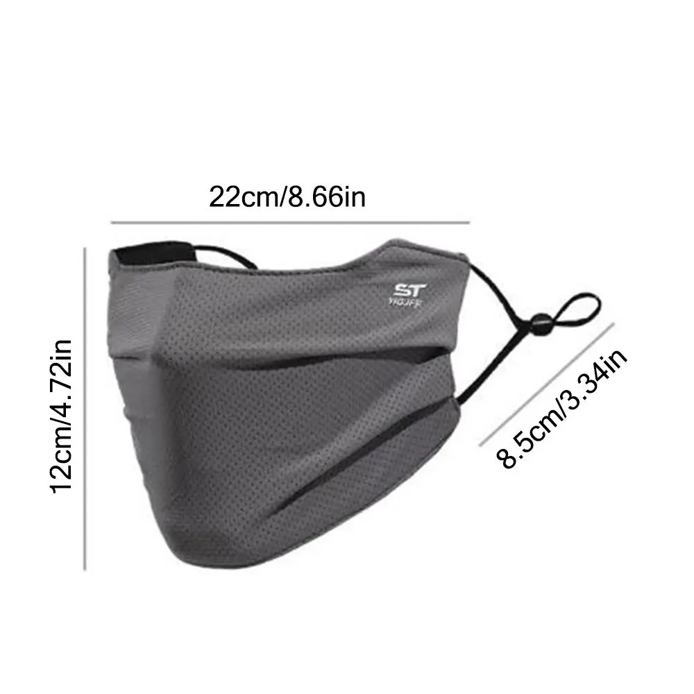Reusable Sun Protection Face Mask UV Face Shield Washable Breathable Ice Silk Face Cover for Motorcycle Running Riding Exercise