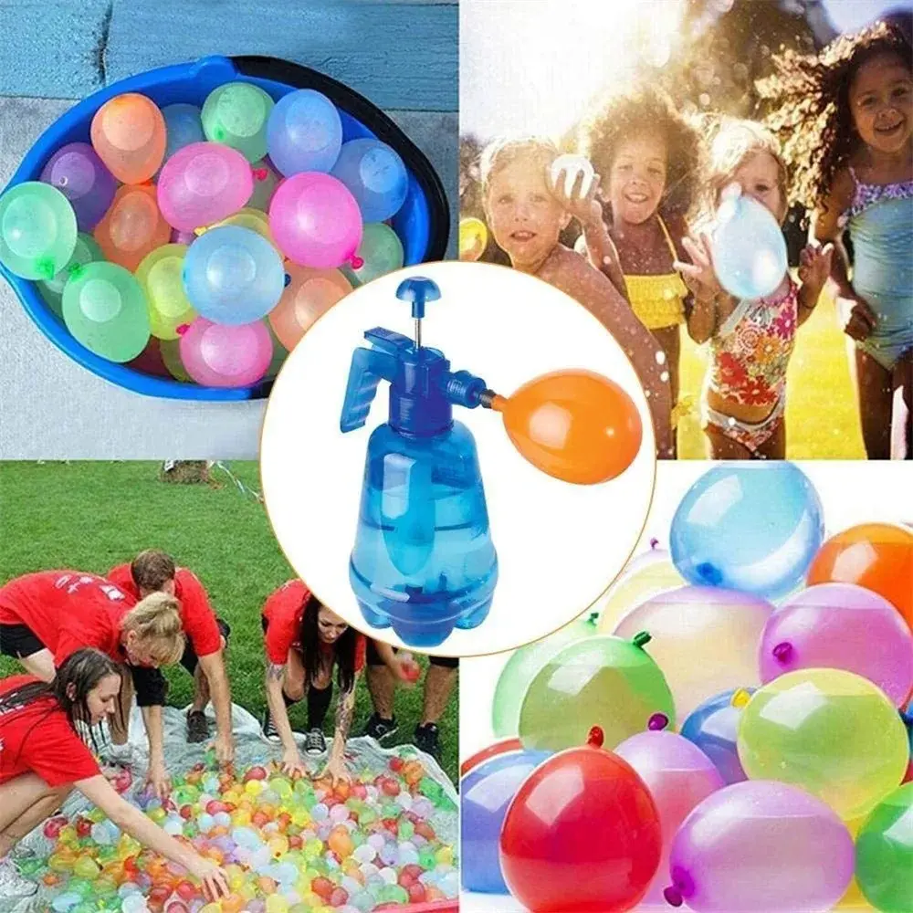 Portable Pump With Balloons Air Water Bomb Balloon For Kids Party Outdoor Toy Balloons (Pump and Balloons Random Color)