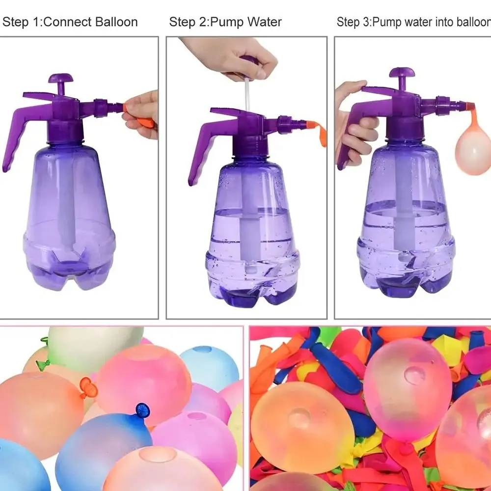 Portable Pump With Balloons Air Water Bomb Balloon For Kids Party Outdoor Toy Balloons (Pump and Balloons Random Color)