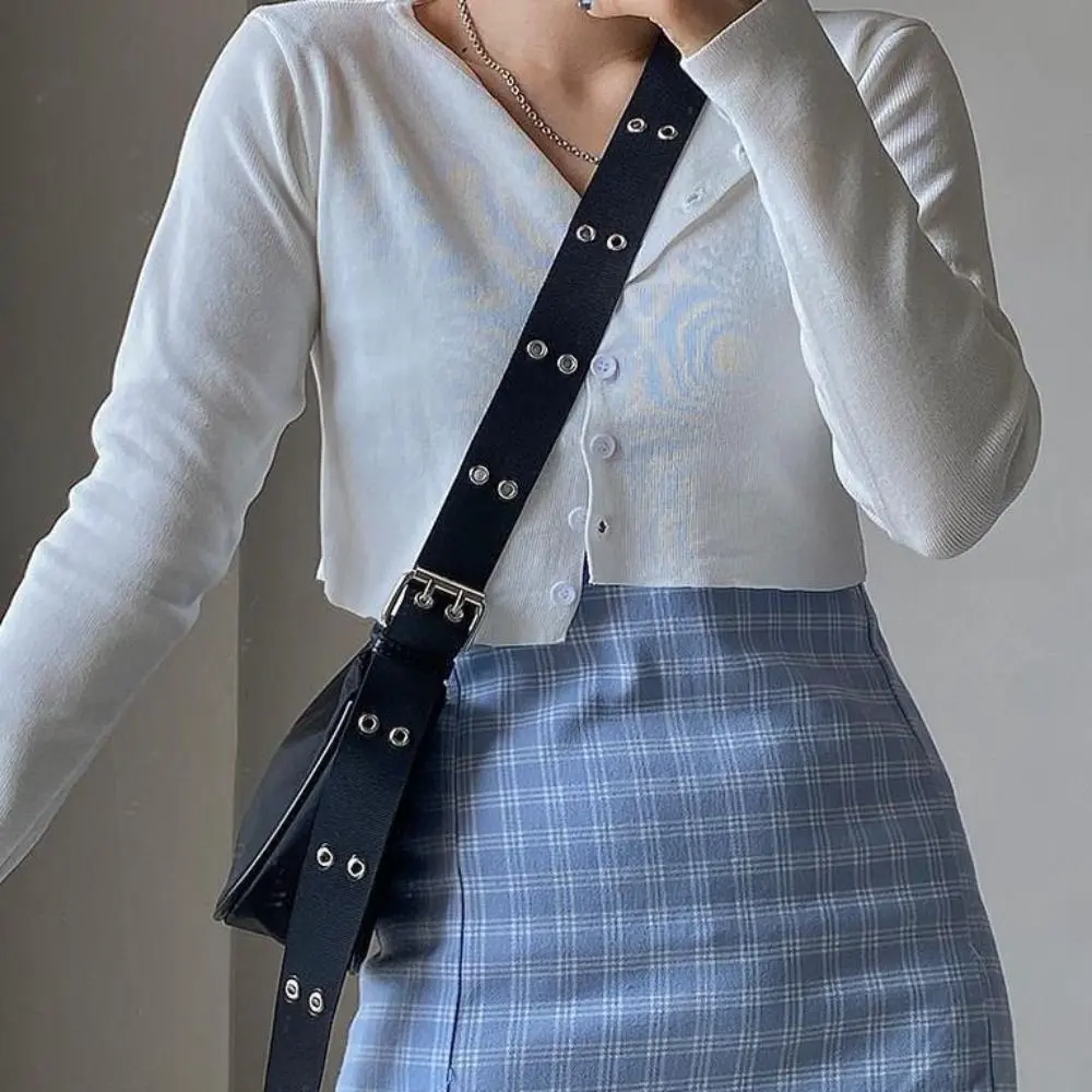 Solid Color Handbag Street Crossbody Bag Nylon Bag Women Vintage Black Shoulder Bag Casual Girls Armpit Bag