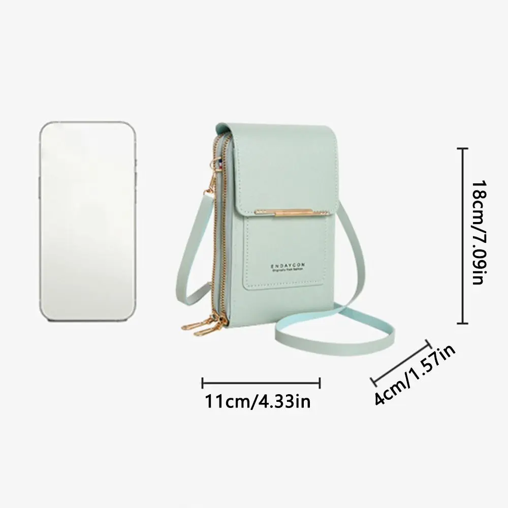 Women Travel Smartphone Handbag RFID Anti Theft Leather Bag Touch Screen Phone Purse Crossbody Bags