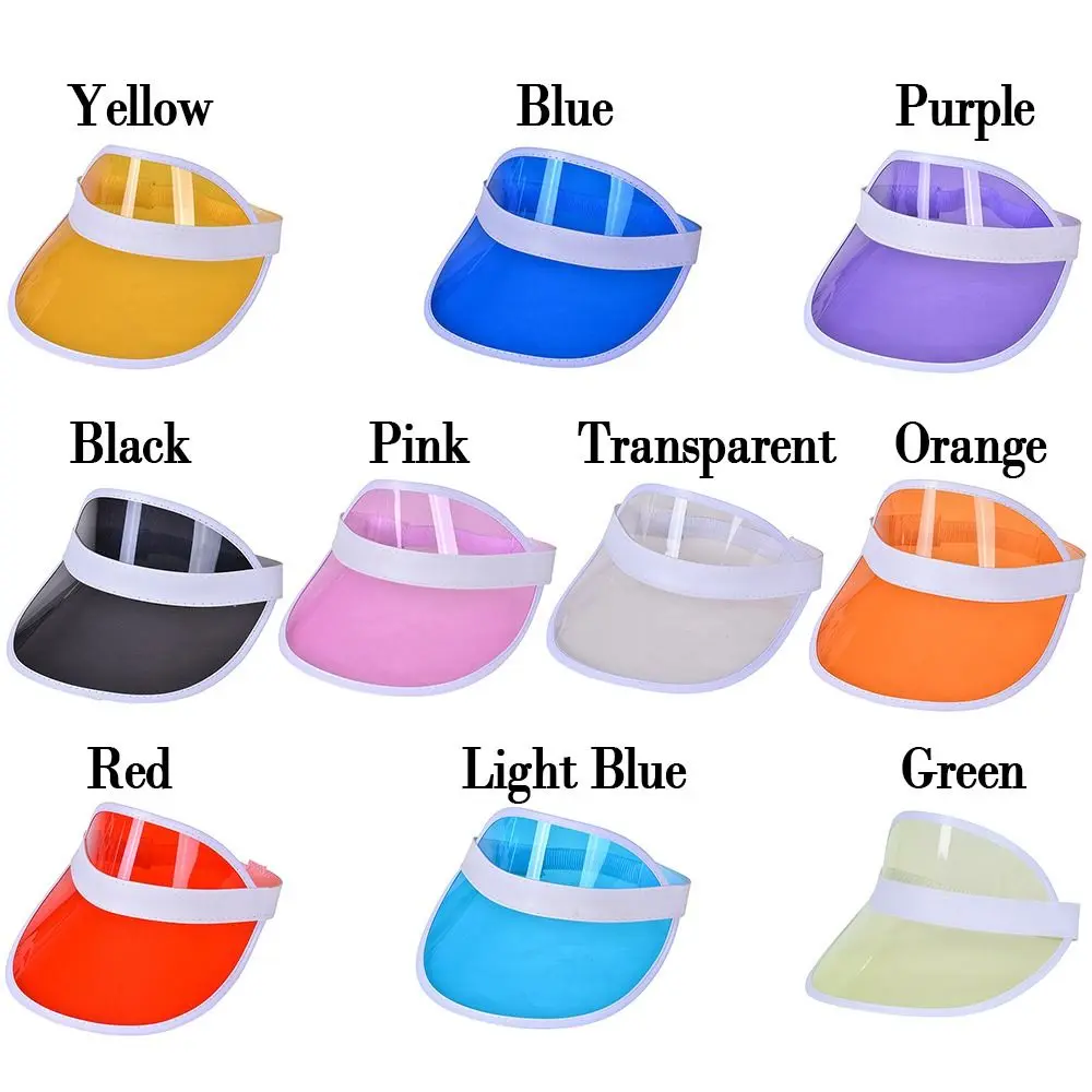 Transparent Empty Top Plastic PVC Sunshade Hat Visor Caps Summer Anti-UV Women Men Baseball Hat Bicycle Sun Hat