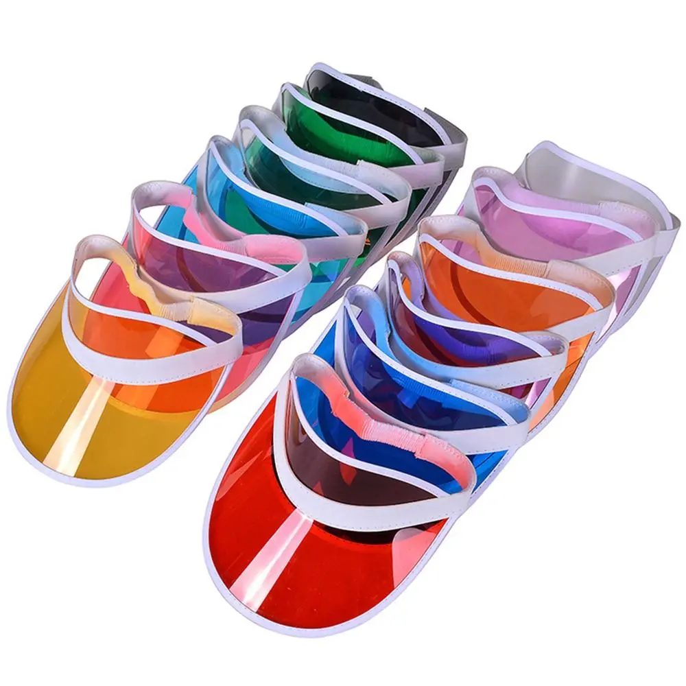 Transparent Empty Top Plastic PVC Sunshade Hat Visor Caps Summer Anti-UV Women Men Baseball Hat Bicycle Sun Hat