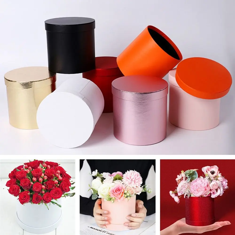 Round Cardboard Gift Boxes Flower Box Wedding Party Rose Flower Packaging Decoration Party Gifts