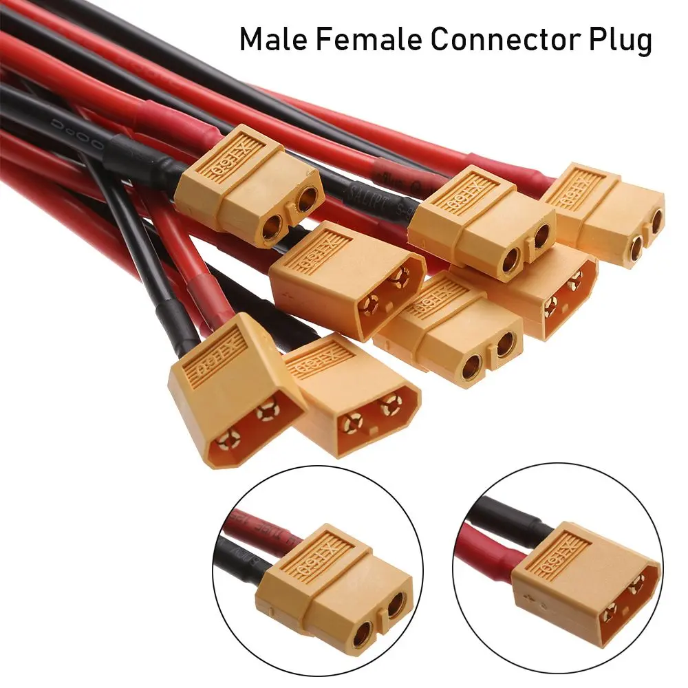 10CM/15CM XT60 Battery Male Female Connector Plug with Silicon 12 AWG/14 AWG Wire XT60 Connector Female / male