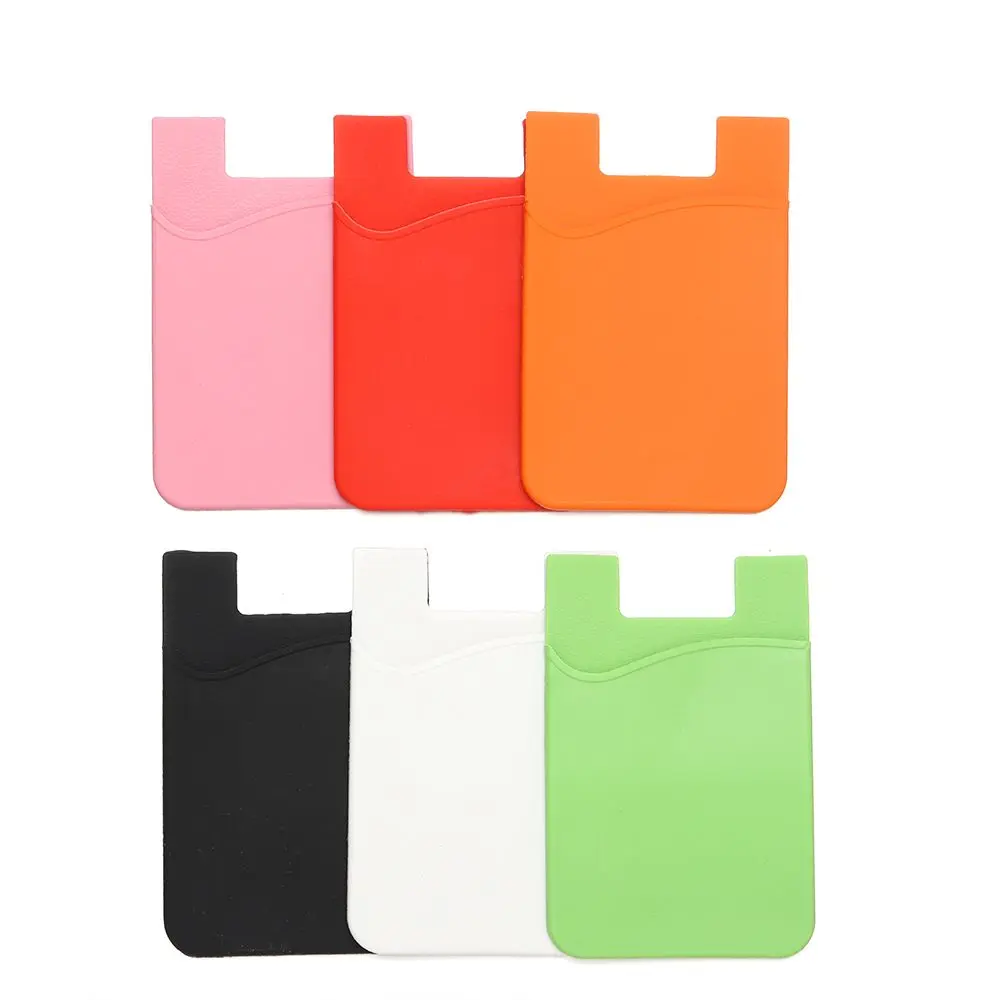 Women Men Cell Phone Holder ID Card Holder Business Credit Pocket Adhesive Slim Case sticker Cellphone Accessories