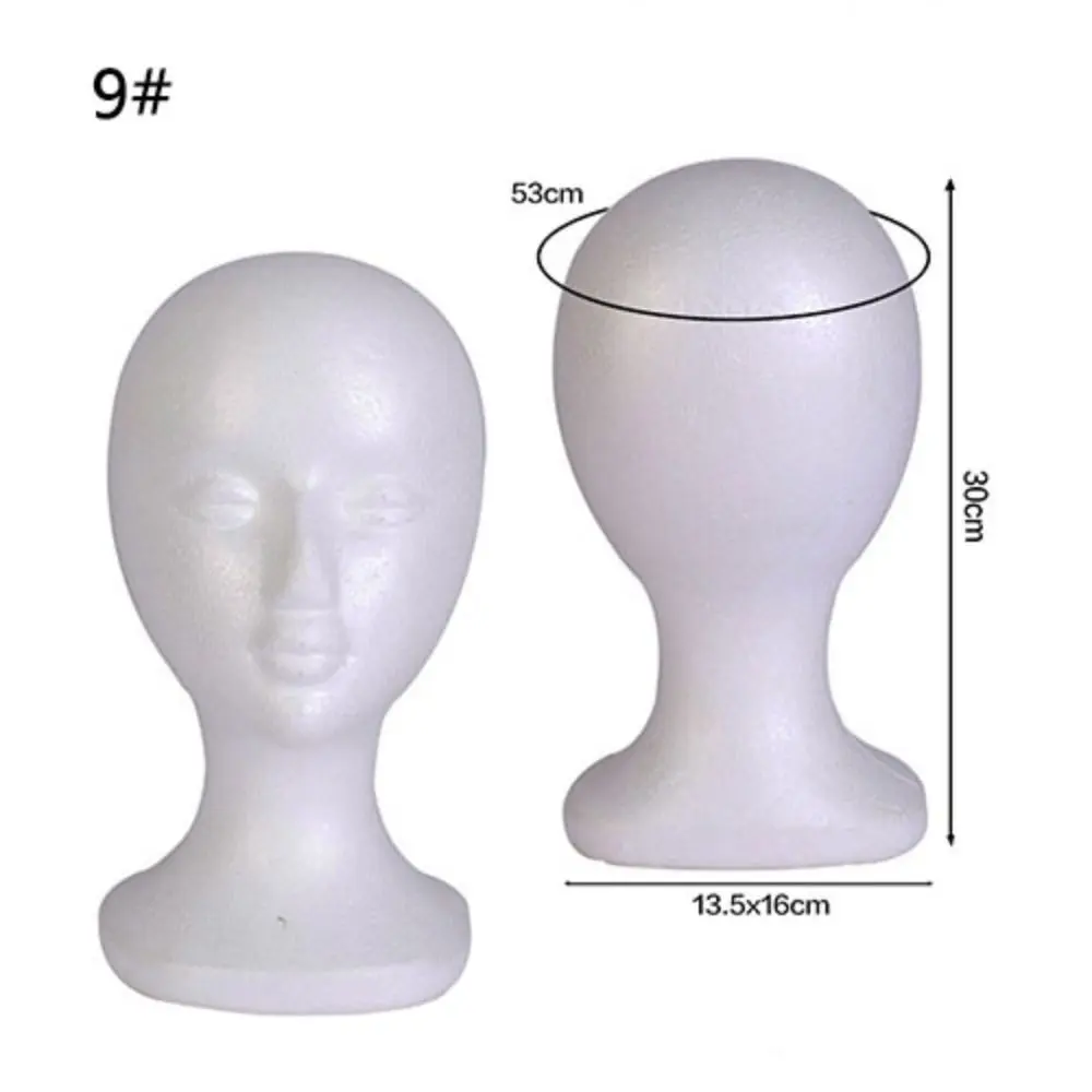 Hairpieces Stand Holder Female Head Model Foam Wig Head Model Foam Mannequin Dummy Wig Glasses Hat Display Stand Rack