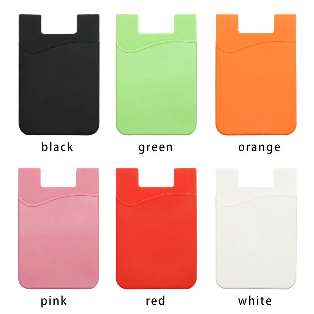 Women Men Cell Phone Holder ID Card Holder Business Credit Pocket Adhesive Slim Case sticker Cellphone Accessories