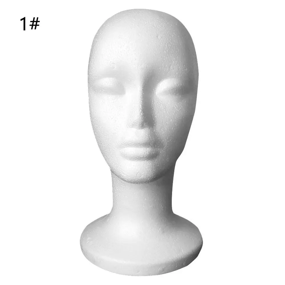 Hairpieces Stand Holder Female Head Model Foam Wig Head Model Foam Mannequin Dummy Wig Glasses Hat Display Stand Rack