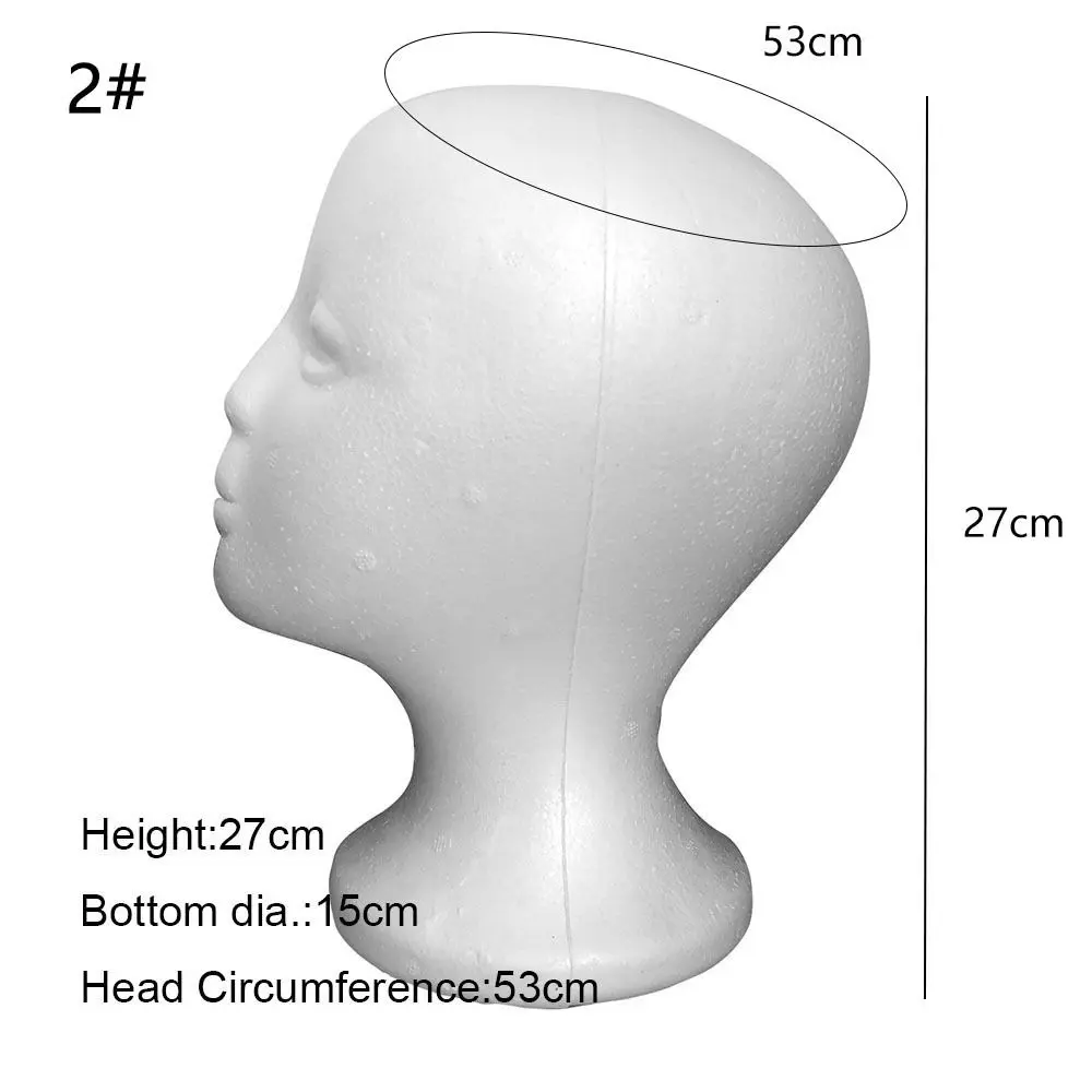 Hairpieces Stand Holder Female Head Model Foam Wig Head Model Foam Mannequin Dummy Wig Glasses Hat Display Stand Rack