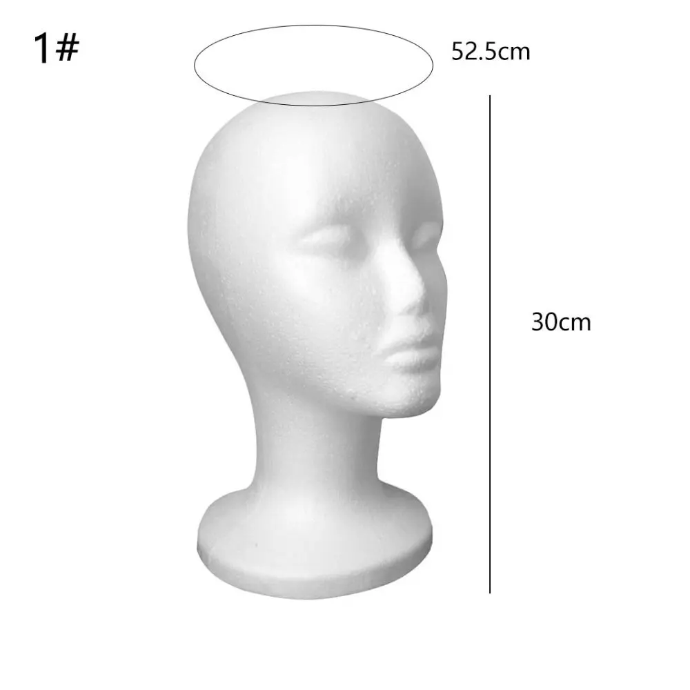 Hairpieces Stand Holder Female Head Model Foam Wig Head Model Foam Mannequin Dummy Wig Glasses Hat Display Stand Rack