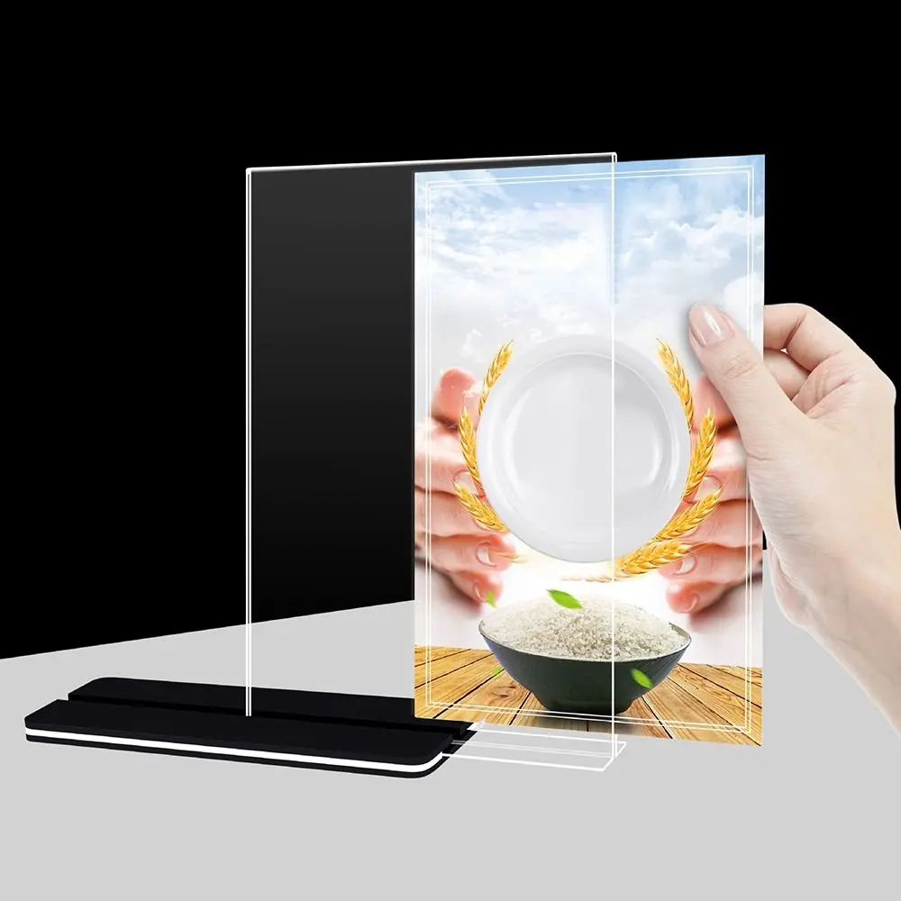 Transparent Acrylic Panel Wine Catalog Menu Display Stand A4 A5 A6 Vertical Photo Display Frame Desktop Ornament