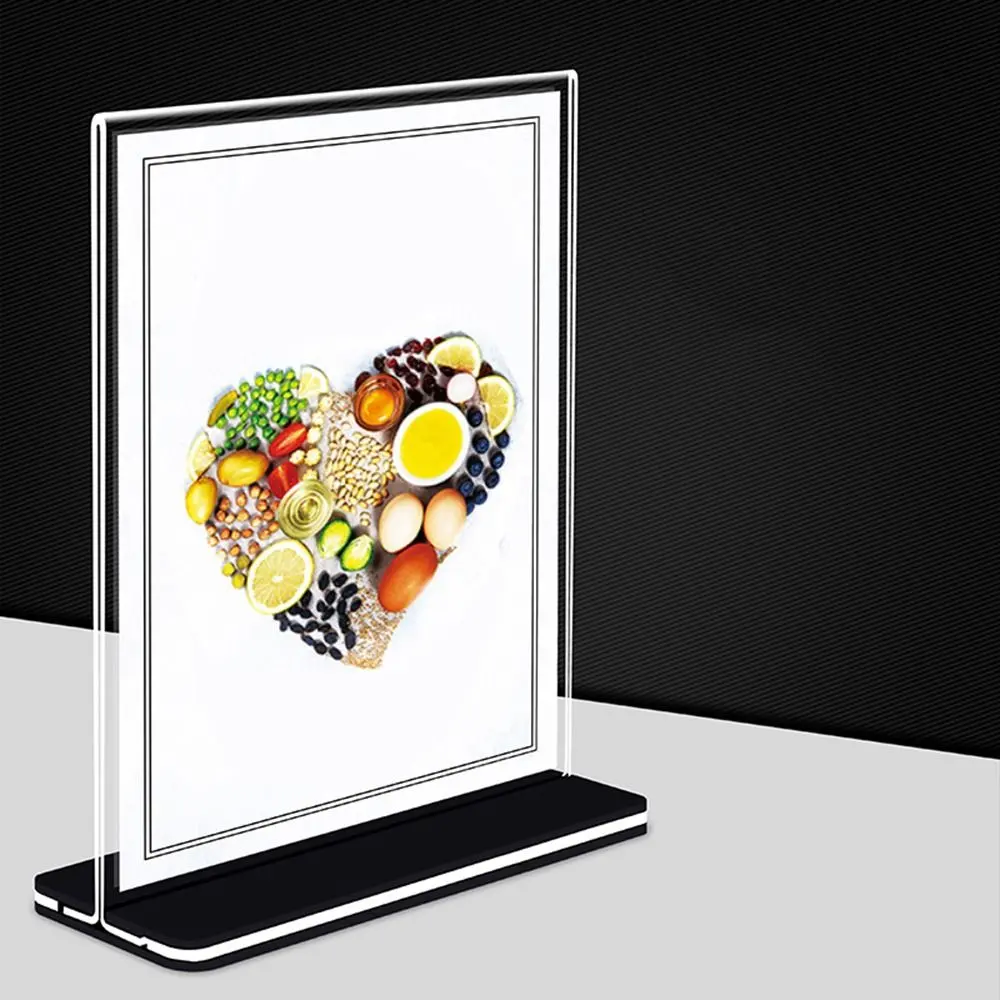 Transparent Acrylic Panel Wine Catalog Menu Display Stand A4 A5 A6 Vertical Photo Display Frame Desktop Ornament