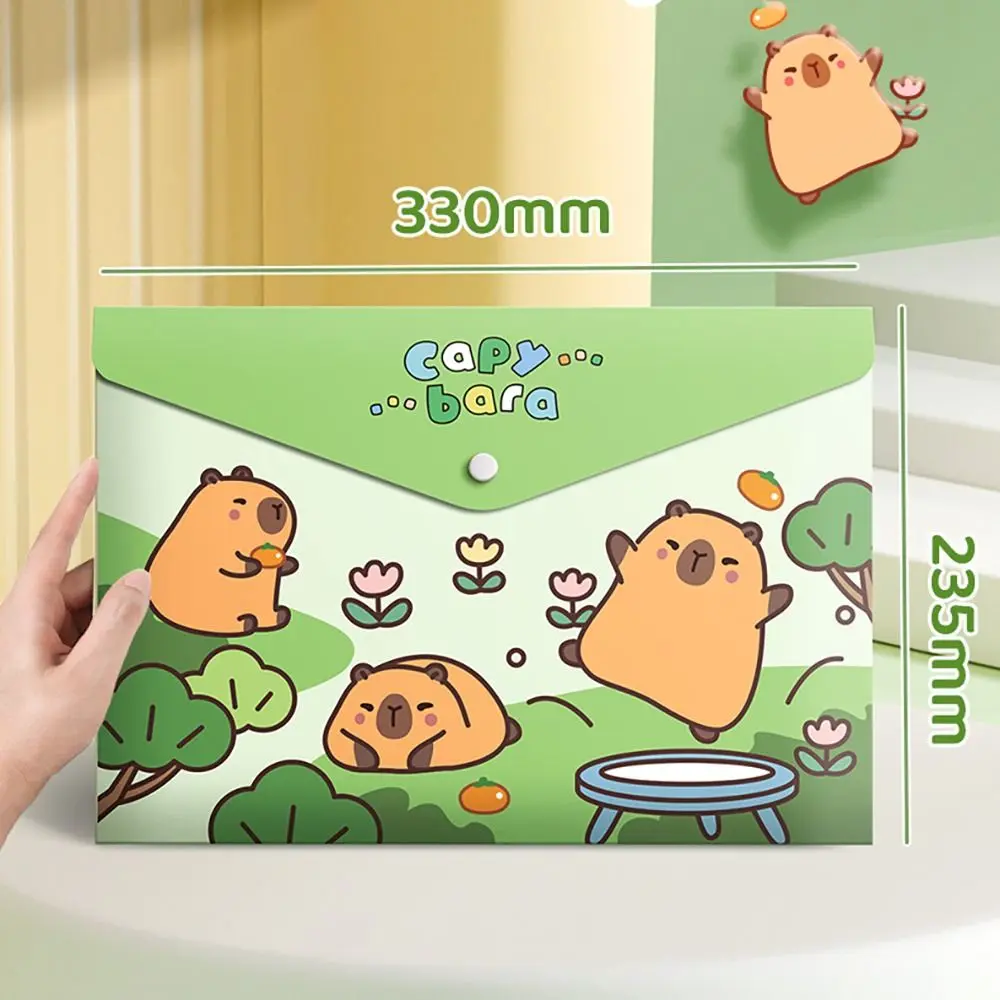 5PCS/Set Portable Waterproof Document Bag Cartoon A4 File Bag Test Paper Storage Folder Snap-fastener File Organizer