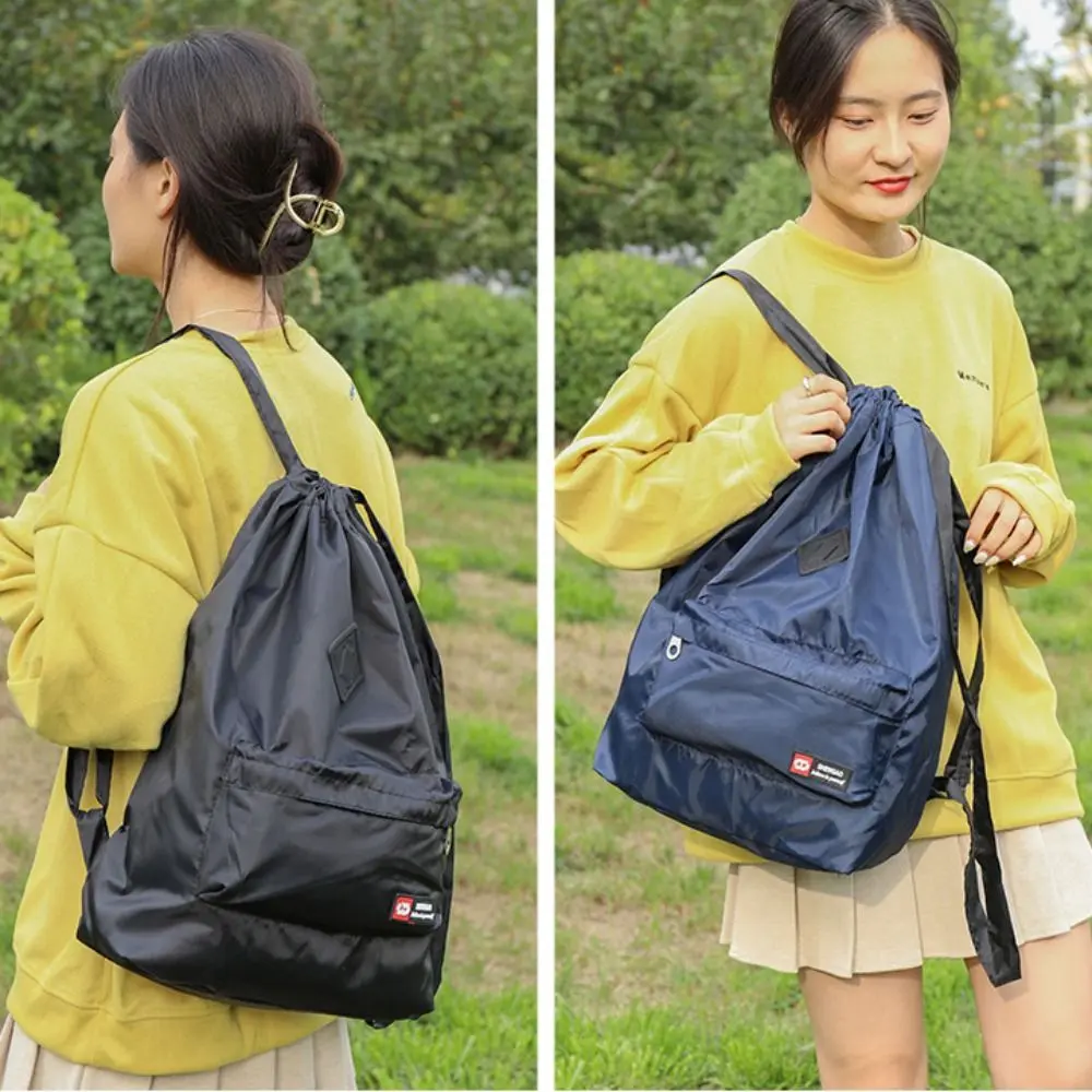 Waterproof School Bag Student Backpack Women Bags Backpack Travel Bag Large Capacity INS Fashion Drawstring Bag