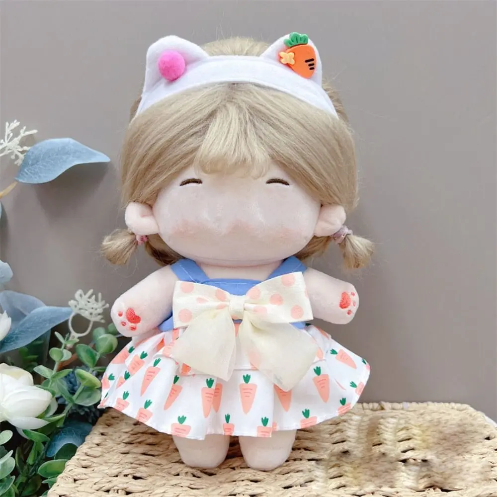20CM Doll Clothes Game Photo Props Headband Princess Dress Set Lolita Bowknot Multicolor Miniature Dress Suit Changing Dressing