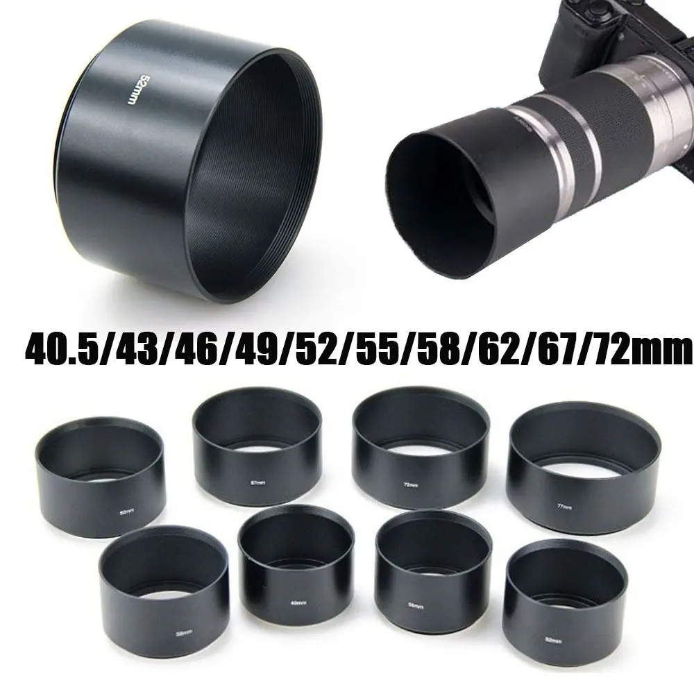 Metal LENS HOOD for Canon for Nikon Camera Accessories Universal Sunshade 40.5/43/46/49/52/55/58/62/67/72mm