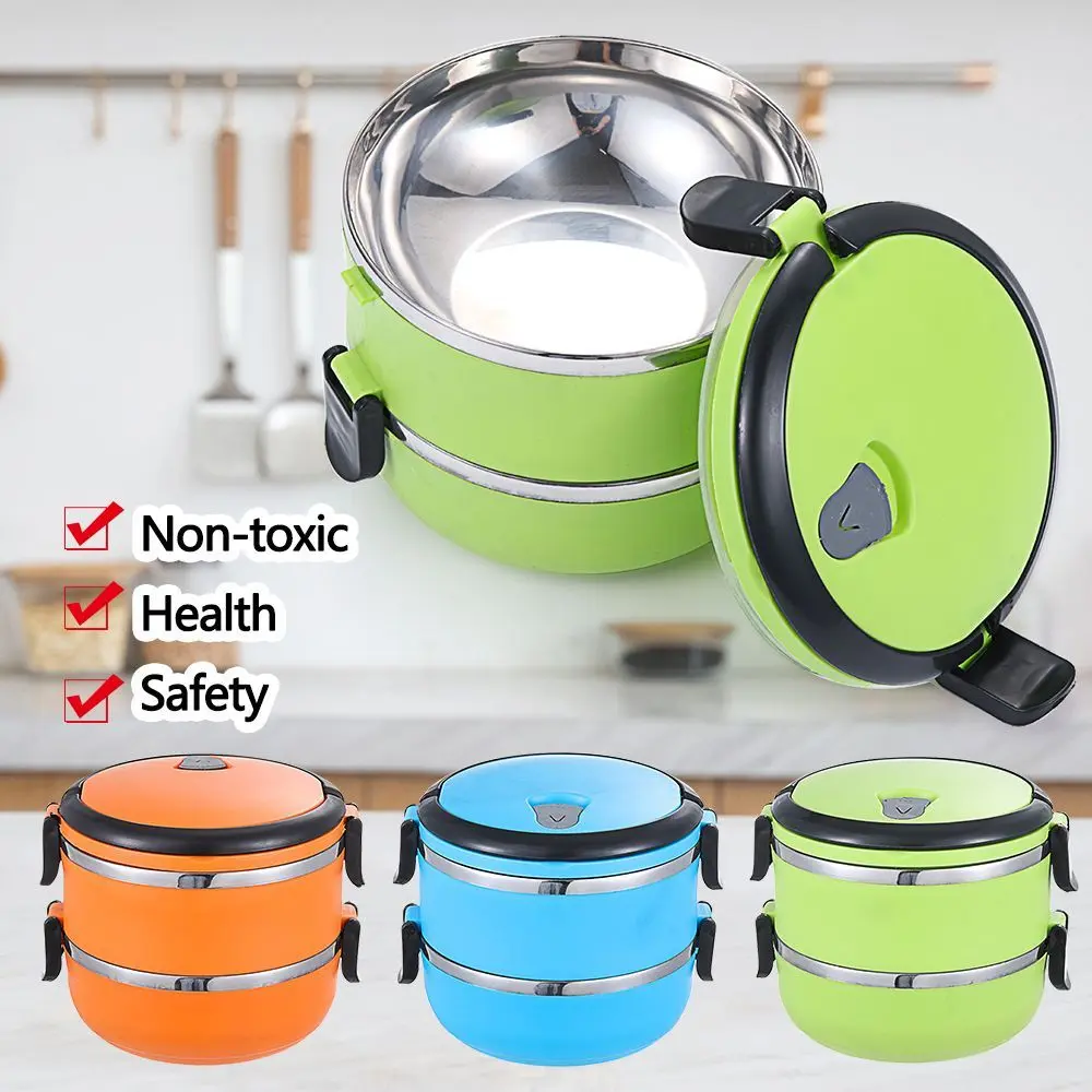 Stainless Steel Food Flask Stainless Steel Vacuum Lunch Box Insulated for Travel Kitchen Storage
