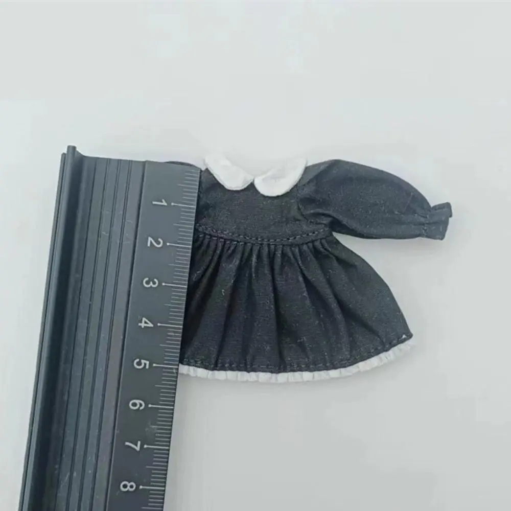 For 1/11 OB11 Dolls Outfits Puff Sleeve Dresses Fashion Doll Clothes Lattice Skirt For 1/12 BJD Dolls Tops DIY Doll Clothes