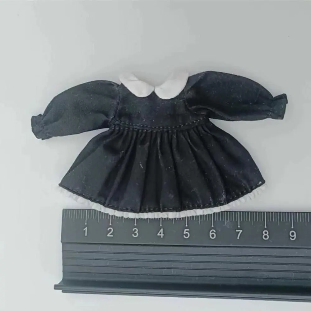 For 1/11 OB11 Dolls Outfits Puff Sleeve Dresses Fashion Doll Clothes Lattice Skirt For 1/12 BJD Dolls Tops DIY Doll Clothes