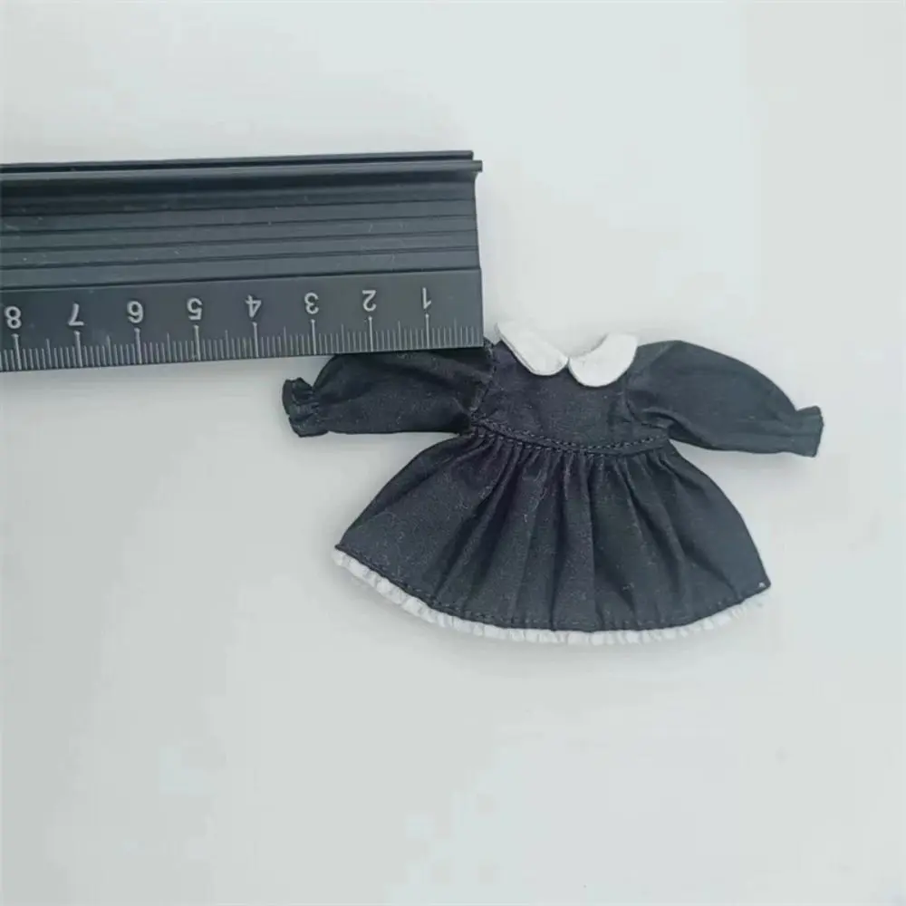 For 1/11 OB11 Dolls Outfits Puff Sleeve Dresses Fashion Doll Clothes Lattice Skirt For 1/12 BJD Dolls Tops DIY Doll Clothes