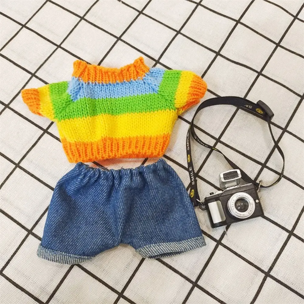 20cm Mini Clothes Doll Sweater Coat Doll Clothes Hoodies Shorts For Cotton Stuffed Dolls Idol Doll Outfit T-shirt Suit