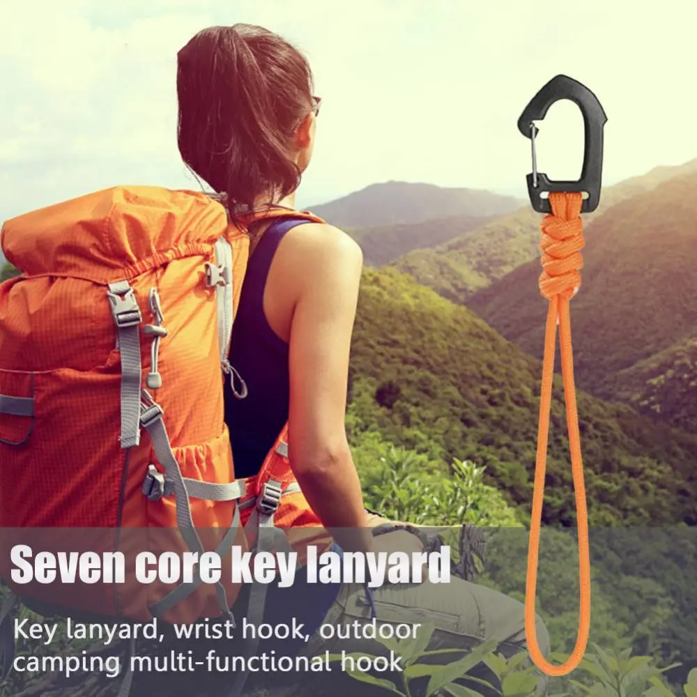 1Pcs 7-core Keychain Flashlight Small Tool Braid Rope Umbrella Rope Lanyard Key Ring Multifunction Outdoor Accessories