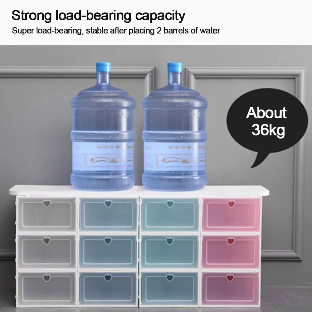 Thickened Drawer Case Foldable Clear Shoes Storage Box Dustproof Plastic Shoe Organizer Shoe Cabinet Footwear Holder Rack