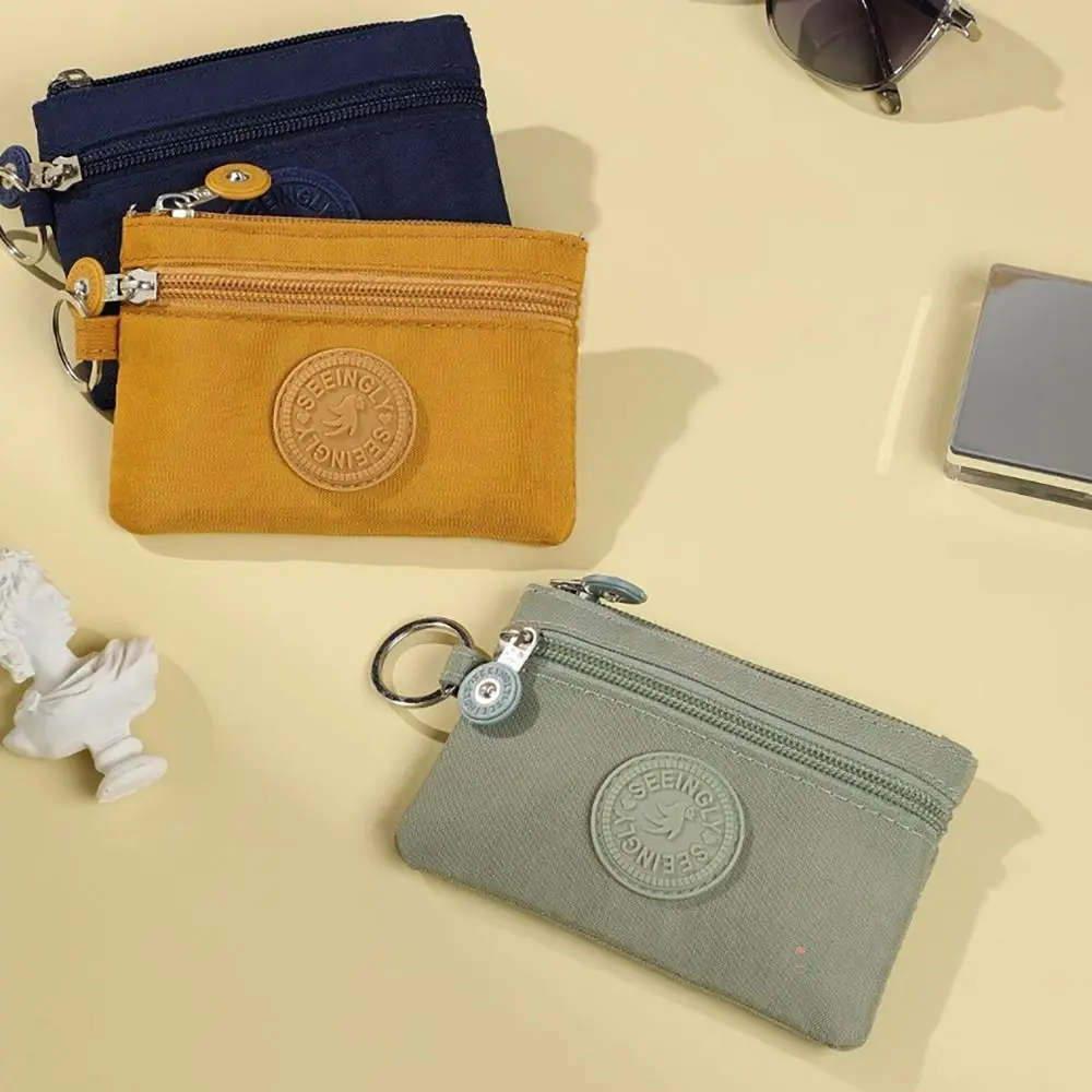 Canvas Money Coin Purse Wear-resistant Wallet Money Bag with Key Ring Waterproof Credit Card Holoder Male Female